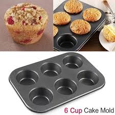 6 Hole Muffin Tray, 18 Muffin Pan Bakeware Oven Tray, Non-Stick Cupcake Tin Baking Mould for Yorkshire Pudding Pies, Cupcakes, Muffin Brownies and Mince Pie Baking Tray, Carbon Steel
