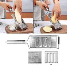 4 in 1 Multi-Purpose Vegetable Slicer,Stainless Steel Shredder Cutter Grater Slicer,Manual Food Chopper Vegetable Cutter Kitchen Tools,Portable Vegetable Cutter Slicer Chopper Grater