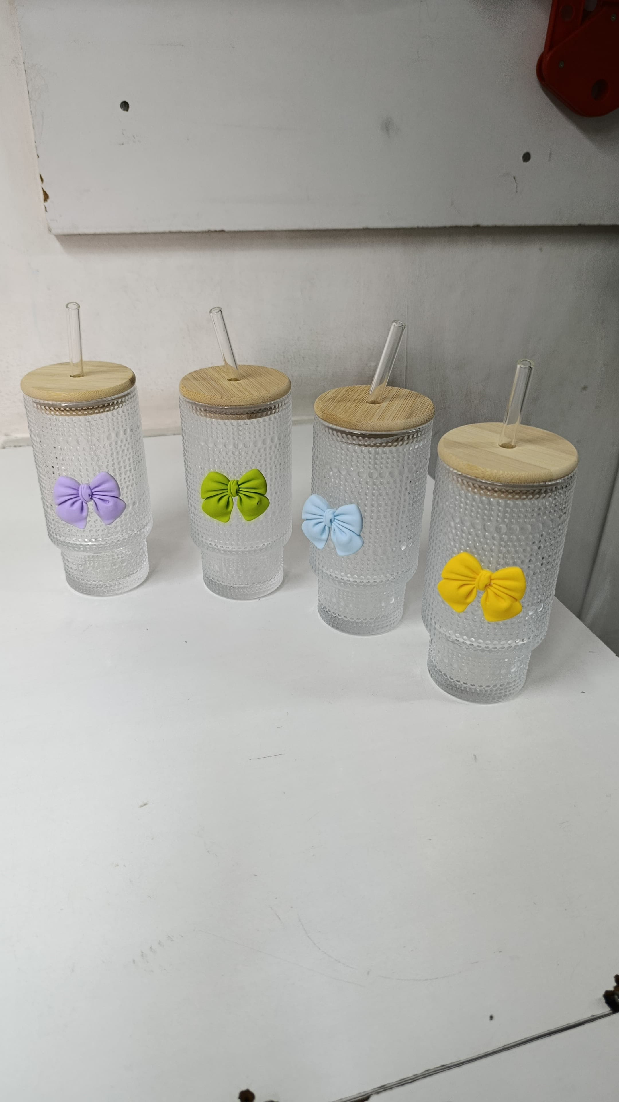 475ml Glass Cups with Bamboo Lids and Cleaning Brushes Beer Glasses Cute Tumbler Cup Ideal for Cocktail Whiskey Soda Water and Gift