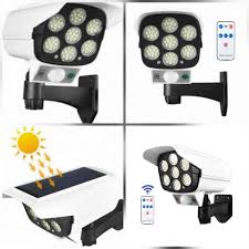 Solar Security Lights Outdoor Motion Sensor, Dummy Camera Light IP66 Waterproof for Yard Garden Garage Illumination and Protection