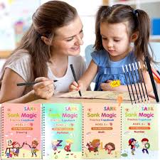 Sank Reusable Practice Copybook for Kids - The Print Handwiriting Workbook-Reusable Writing Practice Book (10 Pen)