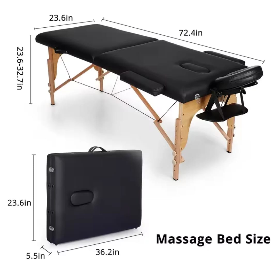 Massage Table 2 Folding Portable Massage Table lash bed Massage wooden Bed, professional 73 Inches Long Lash Bed Spa Bed Tattoo Table wooden with Carrying Case & facial cradle