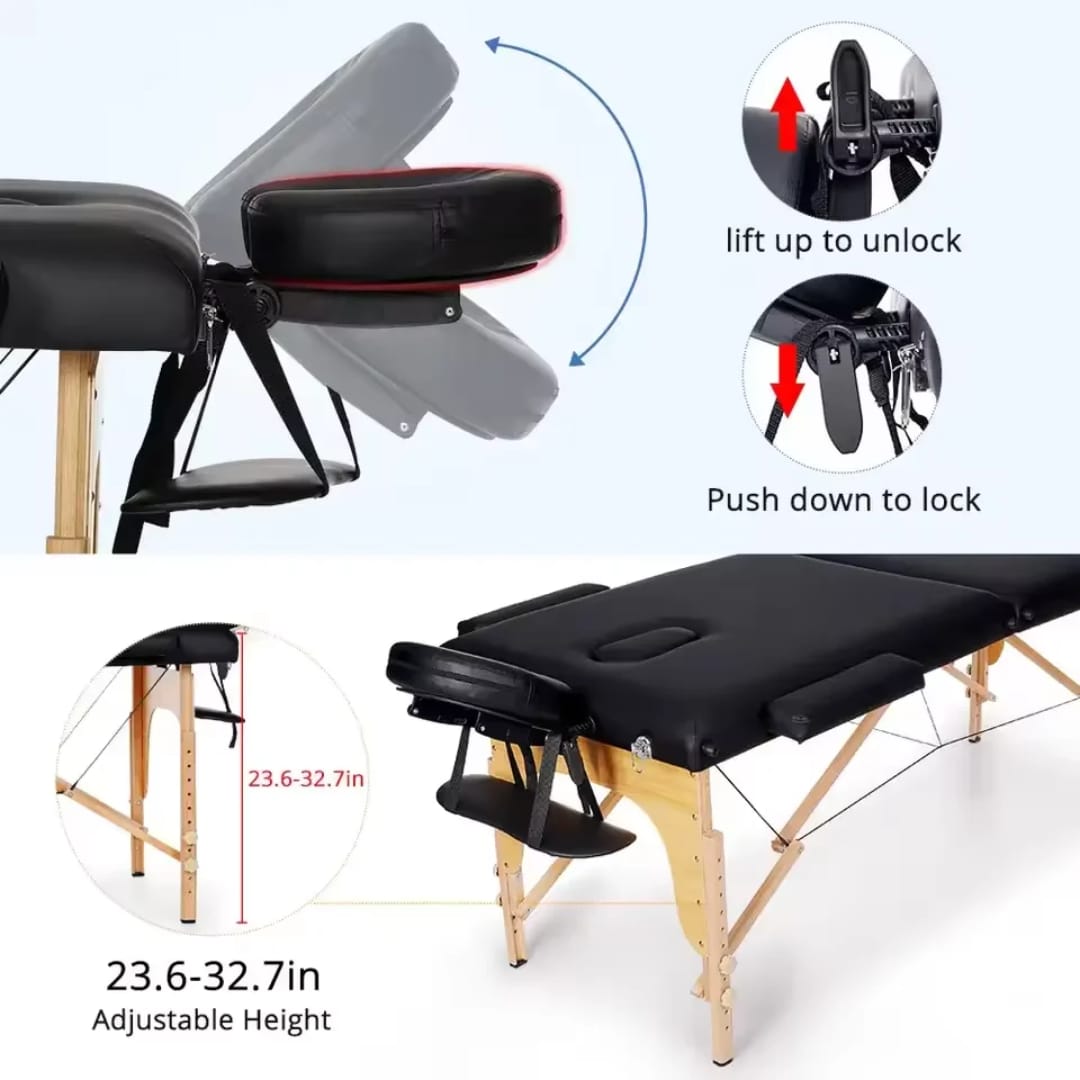 Massage Table 2 Folding Portable Massage Table lash bed Massage wooden Bed, professional 73 Inches Long Lash Bed Spa Bed Tattoo Table wooden with Carrying Case & facial cradle