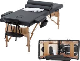 Massage Table 2 Folding Portable Massage Table lash bed Massage wooden Bed, professional 73 Inches Long Lash Bed Spa Bed Tattoo Table wooden with Carrying Case & facial cradle