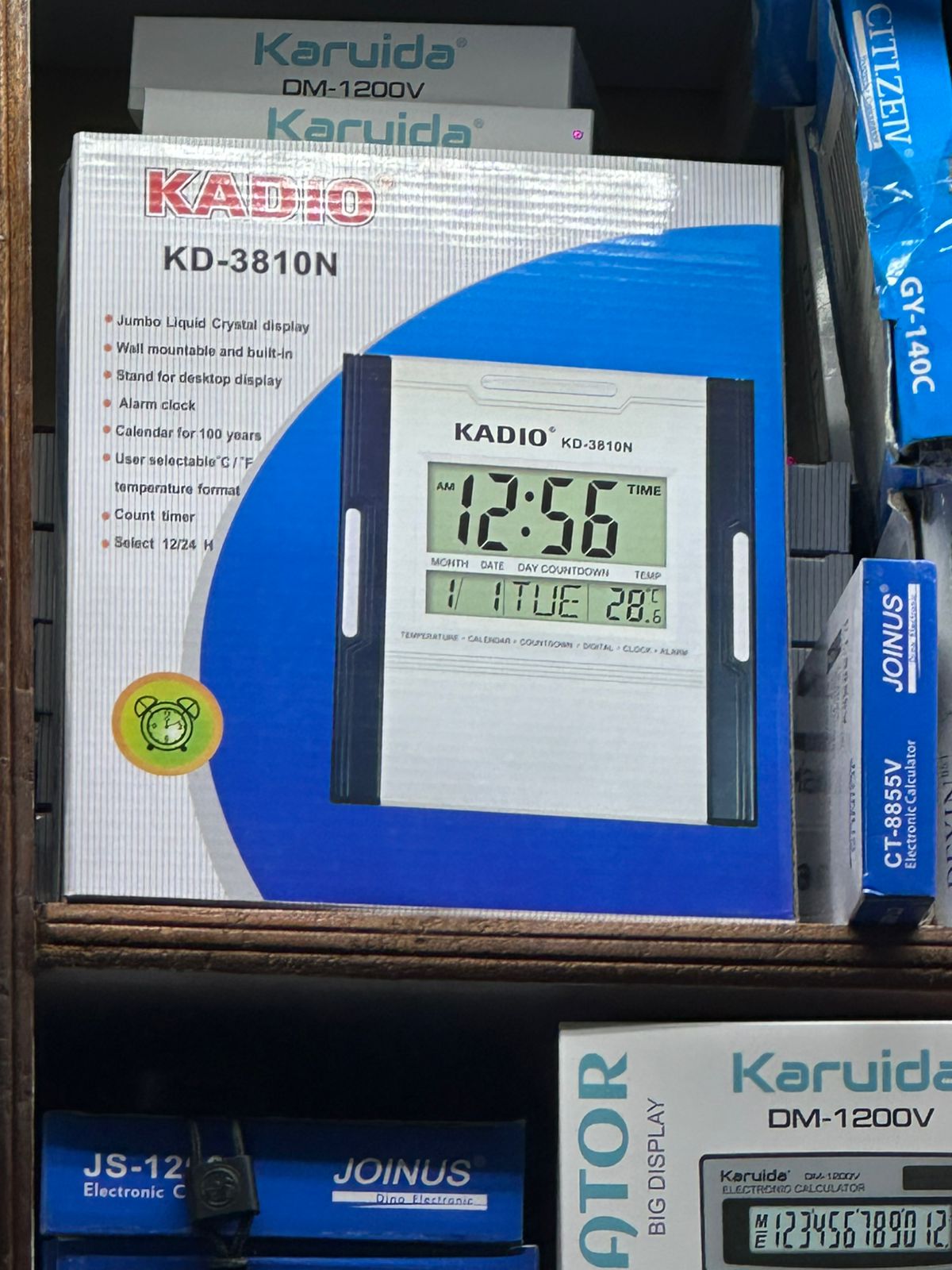 KADIO New Digital Jumbo Wall Mount & Table Temperature Display Clock Kd-3810 Lcd