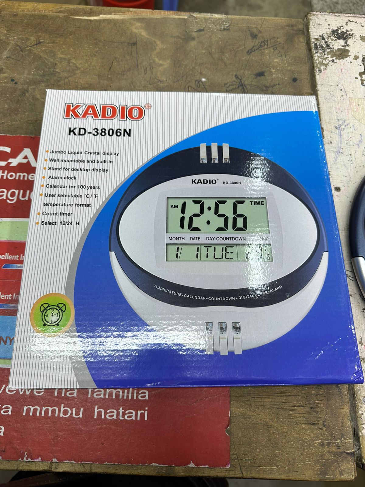 KADIO Kd-3806 Big Digital Alarm Calendar Temperature Display Table Desk Wall Clock Timer Watch