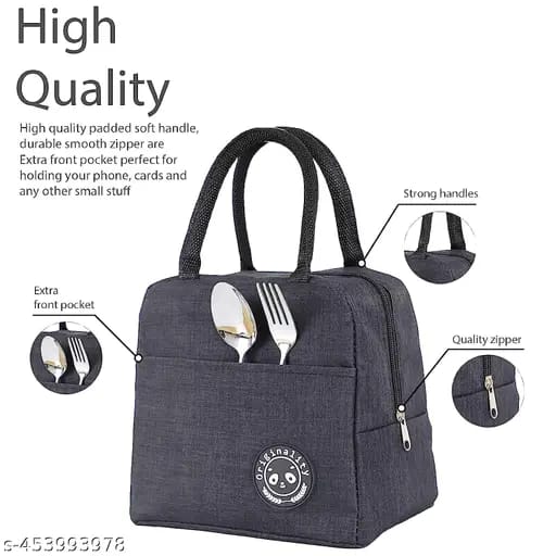 Lunch Bag Reusable Lunch Bag Tote Bag Insulated Lunch Container Cationic Oxford Fabric Aluminum Foil Lining Thicken