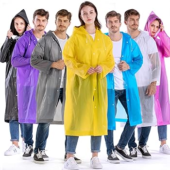 Waterproof EVA Raincoat Reusable Outdoor Camping Travel Hooded Rain Coat Poncho for Men Women