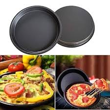 Pizza Pan Set of 3: made of heavy duty carbon steel with non-stick coating, perfect baking experience, easy to clean and non-stick