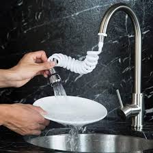 Flexible Water Saving Kitchen Retractable Spring Hose Faucet 360-Degree Adjustable Nozzle Spout Water Saving Kitchen Tap Faucet Bubbler Extender