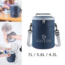 Insulated Round Lunch Bag, 9L Lunch Bag, Insulated Lunch Box, Portable Cooler for Meals, Work Bags, Insulated Soft Cooler, Lunch Box for School, Office, Picnic, Work