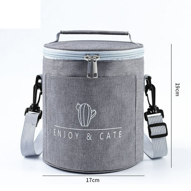 Insulated Round Lunch Bag, 9L Lunch Bag, Insulated Lunch Box, Portable Cooler for Meals, Work Bags, Insulated Soft Cooler, Lunch Box for School, Office, Picnic, Work
