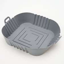 Silicone Air fryer Basket Square liners 9 inch Large Reusable Air Fryer Silicone Pot Food-grade Non-stick Air Fryer Baking Tray for Oven Accessories