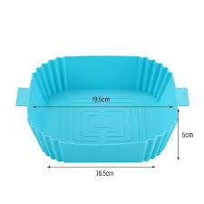 2-Pack Silicone Air fryer Basket Square liners 9 inch Large Reusable Air Fryer Silicone Pot Food-grade Non-stick Air Fryer Baking Tray for Oven Accessories