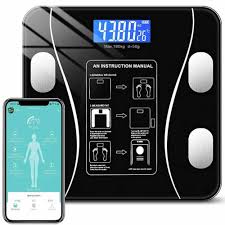 Body Fat Scale Bluetooth, Smart Digital Weight Bathroom Scales Weighing BMI with Auto Calibration, USB Rechargeable Composition Monitors Smartphone App