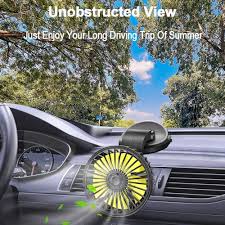Car Fan 12V Electric Vehicle Fan 360 Degree Rotation Portable Car Cooling Fan Plugs into Cigarette Lighter, Powerful Silent Car Fans Desk Fan for Car Truck SUV RV Boat