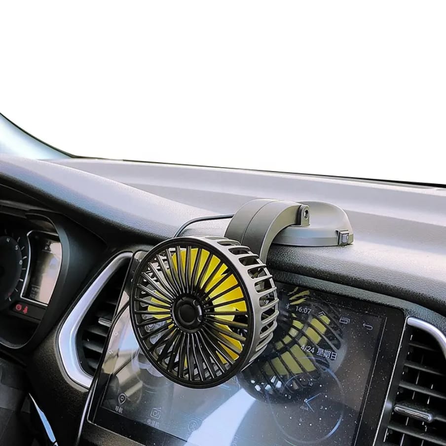 Car Fan 12V Electric Vehicle Fan 360 Degree Rotation Portable Car Cooling Fan Plugs into Cigarette Lighter, Powerful Silent Car Fans Desk Fan for Car Truck SUV RV Boat