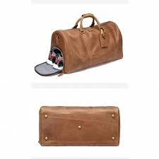 Leather Travel Duffle Bag for Men, Carry On Weekender Overnight Bags for Business Sports Gym