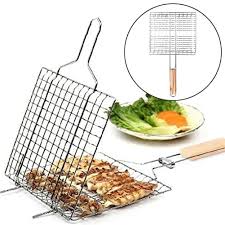 Stainless Steel BBQ Fish Meat Net Barbecue Grill Mesh Wire.Made of stainless steel material, easy cleaning and durable. Suitable for roasted leek and small yellow croaker and so on. Comfortable handle