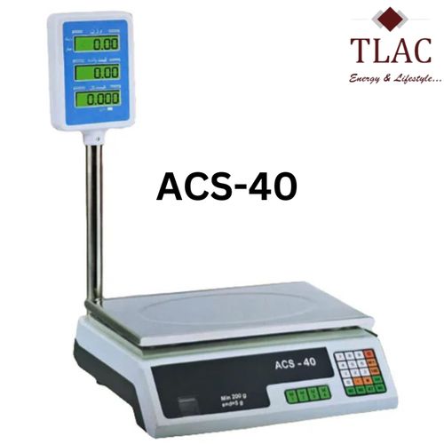 🤑OFFER🤑🌽ONLY AT KILIMALL 🌽Tlac 40 kgs ACS-40 digital computing weighing scale with arm.Quality Electronic Scale.
Displays Weight, Unit Price And Total Price.
40KG WEIGHING
5g Division
Conductive S