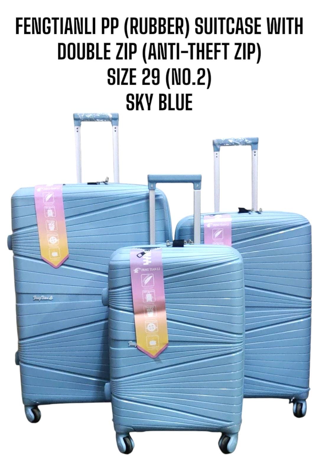 FENGTIANLI 3 IN 1 Executive Travelling Suitcases.Hard-shell exterior is designed to be waterproof for all your rainy travels. Hardshell construction is designed to absorb impact.

Retractable handle s