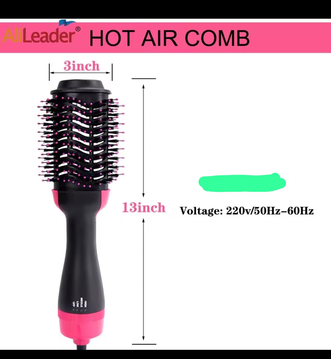 Electric Hair Dryer And Styler.Electric 3-in-1 hot-air brush: dryer, curler & styler

Voltage: 1200W for fast & efficient drying

Rotating brush for curling & smoothing

Adds volume & shine while redu