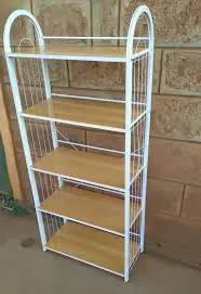 🫧5-Layer Multipurpose Free-Standing Stainless Steel Shoe Rack With Smooth Finish Natural Wooden Shelves