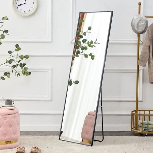 Black Full Length Stand Alone Dressing Mirror with Metallic Frame.Functional mirror
Elegant piece of decor
Long and steady mirror
Versatile in placement
Decorative accent
Aesthetically appealing
Gives