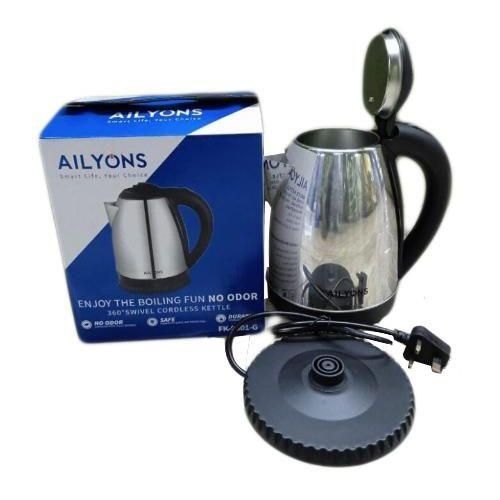 🍊PRICE DROPE🍊📍DONT MISS OUT 📍AILYONS Stainless Steel 1.8L Electric Kettle-Black.Power: 1500W
Voltage: AC 220V-240V 50Hz
Cool Visual design  & illuminating light
Safe Safety lock lid & Boil-dry pro