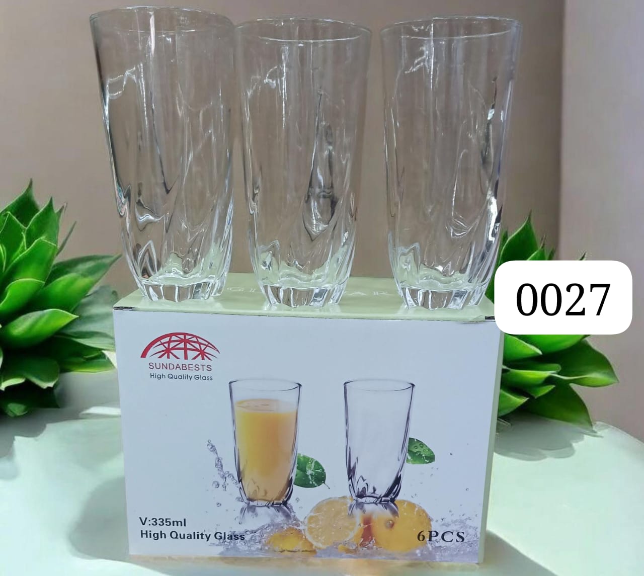 ▪️🍌Sundabest twisted glasses 6pcs🍌6 PCs Glasses for Smoothie, Milk Shake and more. 
Material: Glass
Safe, non-toxic and durable.
Easy to clean.
Applicable space: kitchen, living room, restaurant