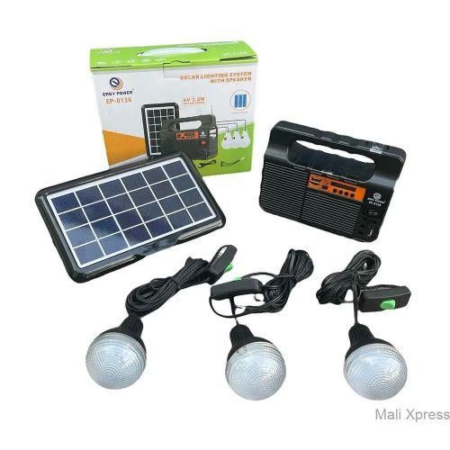 😍NEW ARRIVALS🤩Solar System Kit Easy Power EP-0138 Portable Solar Power Lighting System With FM Radio Rechargeable Lithium Battery And Solar Panel And Bulbs7🦋