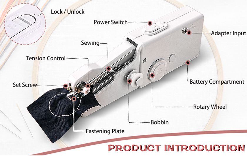 🦋ARRIVALS🥰Handheld Sewing Machine Mini Portable Cordless Stitching Machine, Perfect for Adults, Beginners, and Quick Home Repairs📍Low Noise Operation – High-strength metal gears ensure durability w