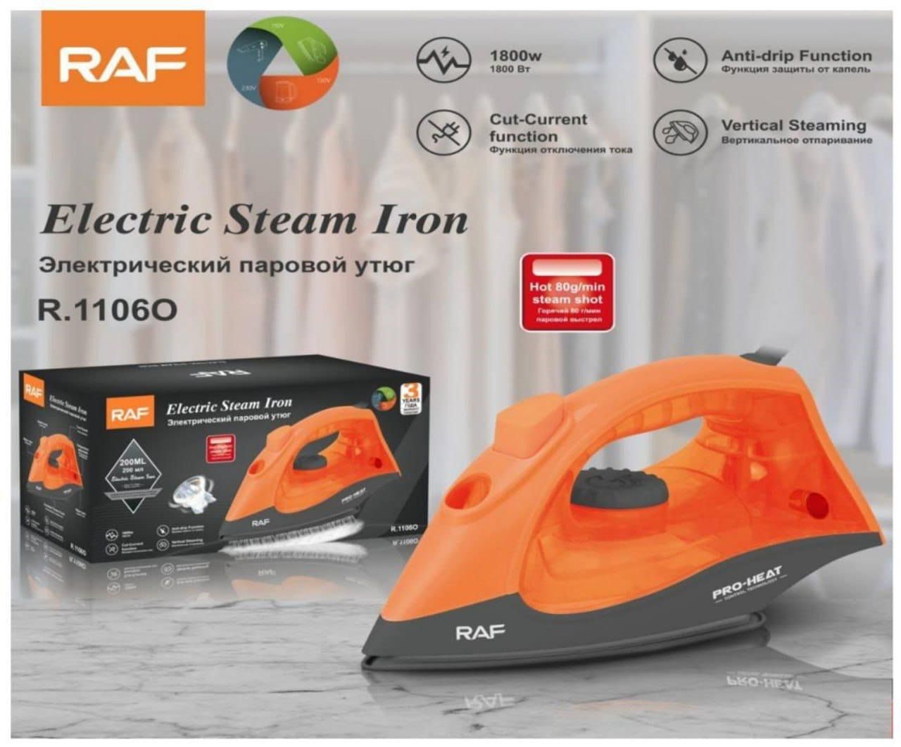 RAF 1800W Steam Iron Box With Over Heating Protection