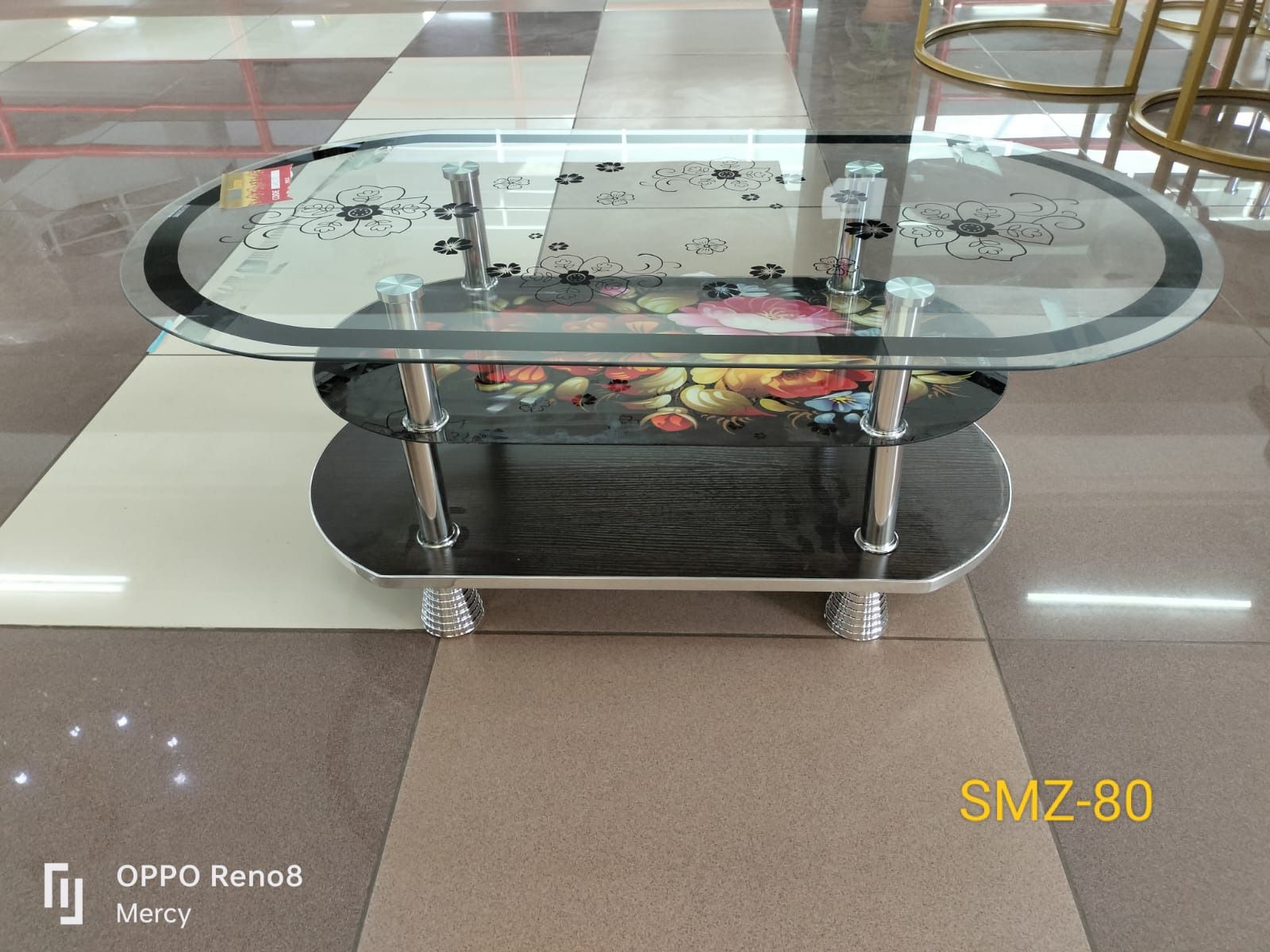 Executive glass coffee Table Kitchen & Dining Room Furniture Light and luxury Wide table top Double layer storage Smooth