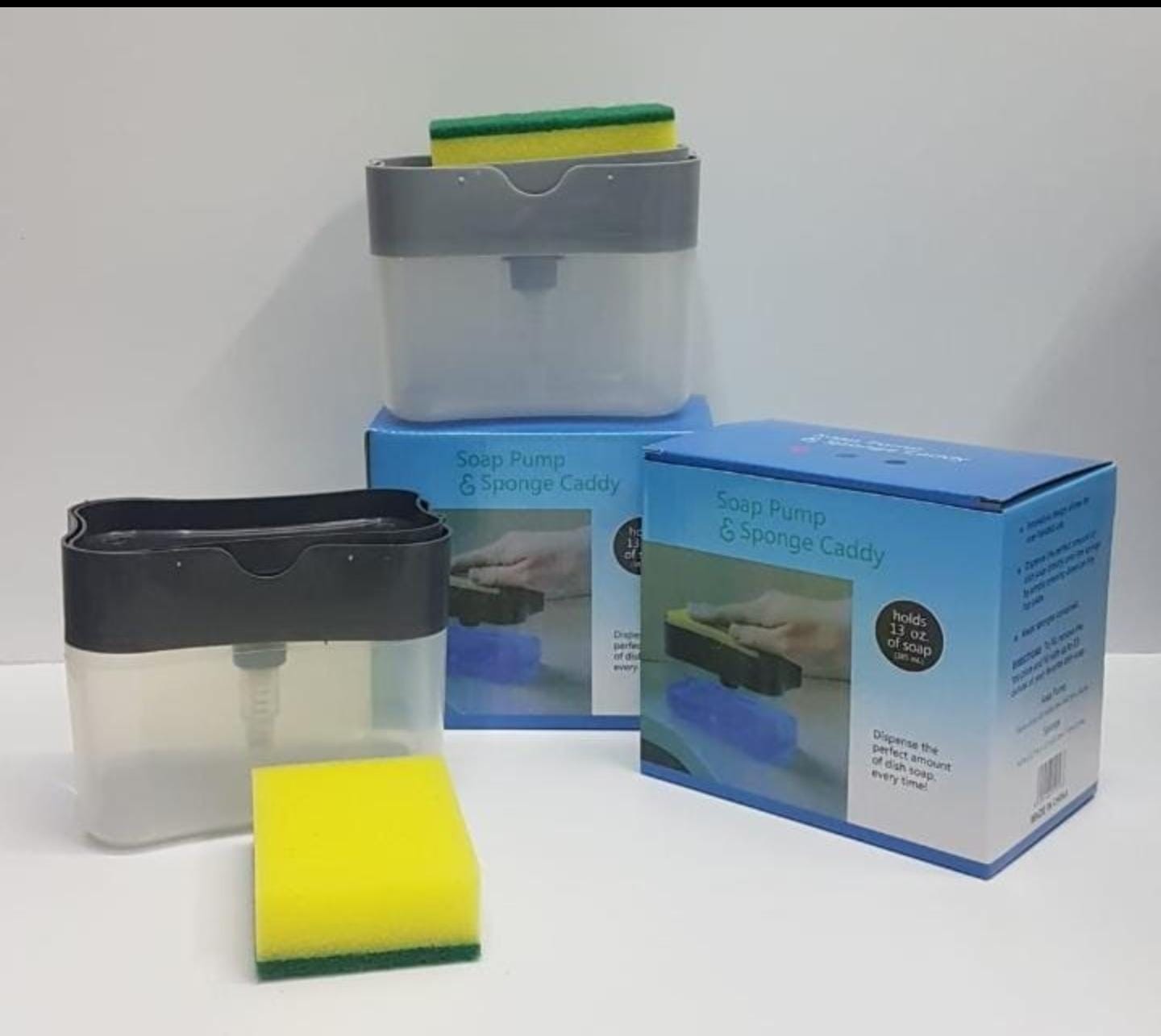 SOAP CADDY. Kitchen soap caddy liquid soap and sponge holder, Instant, compact storage for dish soap and sponge, Dispenses the perfect amount of dish soap on to your sponge.