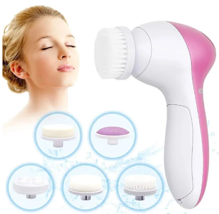 New Arrival 5 in 1 Face Cleansing Brush Silicone Facial Brush Deep Cleaning Pore Cleaner Face Massage Skin Care Waterproof Facial Brush