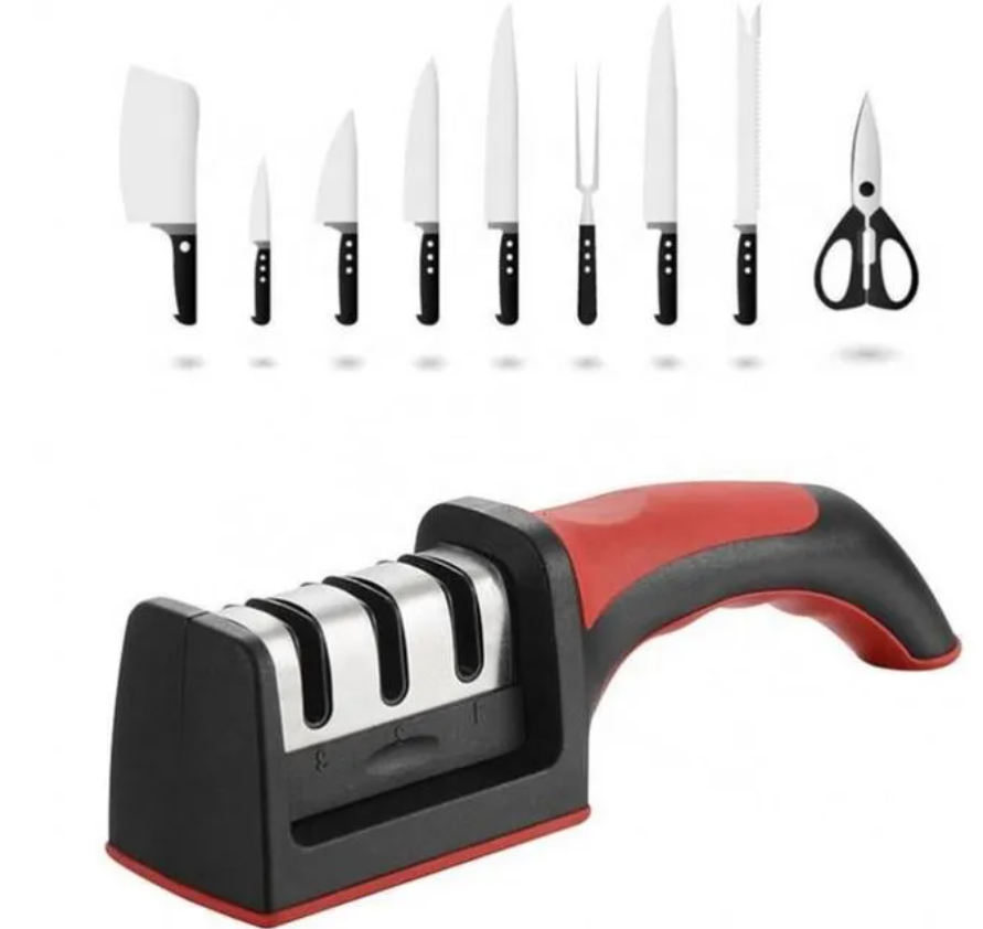 【Clearance Sale】Knife Sharpeners Kitchen Scissors Screw Drivers Sharpener 3 Three Stages Sharpening Stone Diamond Edged