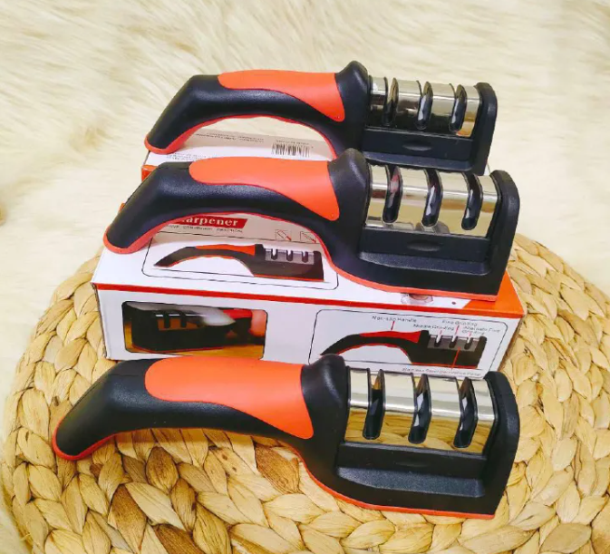【Clearance Sale】Knife Sharpeners Kitchen Scissors Screw Drivers Sharpener 3 Three Stages Sharpening Stone Diamond Edged