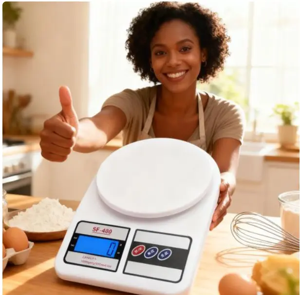 🎉 Crazy Offer – Today Only 🎉Unique 10Kg 1g Precision Electronic Kitchen Scale SF-400 LCD Display with Lid Nutritional Weighing Battery Powered