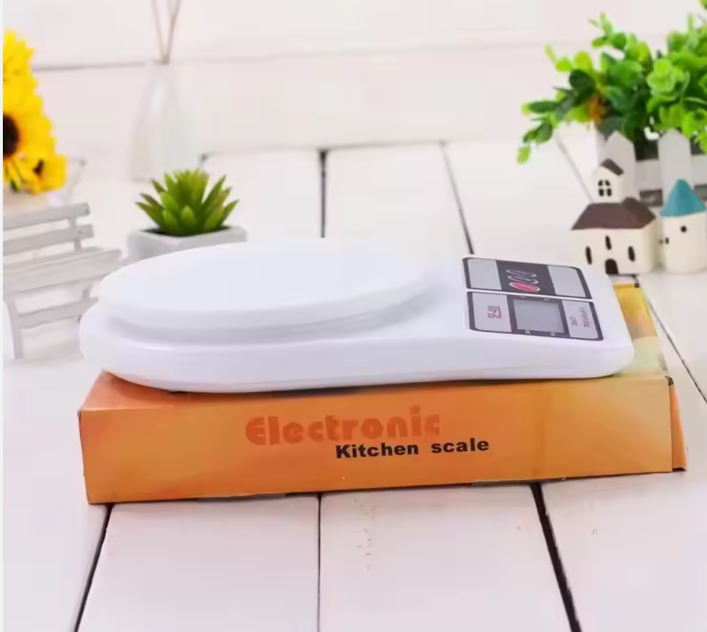 🎉 Crazy Offer – Today Only 🎉Unique 10Kg 1g Precision Electronic Kitchen Scale SF-400 LCD Display with Lid Nutritional Weighing Battery Powered