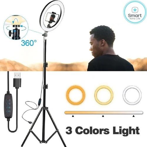 10 Inch Ringlight with FREE Bluetooth Shutter, 2M Tripod Stand -  Dimmable Beauty Ring light for Selfie Live Stream/Makeup/Youtube/Tiktok Video
