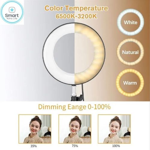 10 Inch Ringlight with FREE Bluetooth Shutter, 2M Tripod Stand -  Dimmable Beauty Ring light for Selfie Live Stream/Makeup/Youtube/Tiktok Video