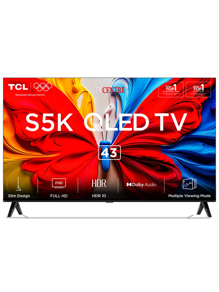 TCL smart tv 43 Inch Dolby Audio Dynamic Color Enhancement HDR 10 TV 43S5K 2K QLED 2.0 Google smart Frameless edgeless design  google tv  AIPQ 2.0