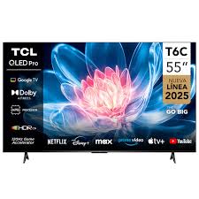 TCL T6C 55 inch QLED Smart TV Smart TV with Google 55T6C, 2025Model Dolby Vision, Atmos, HDR Pro+, Game Accelerator Enhanced Gaming, Voice Control AiPQ Processor: Ai contrast, Ai Clarity, Ai Motion