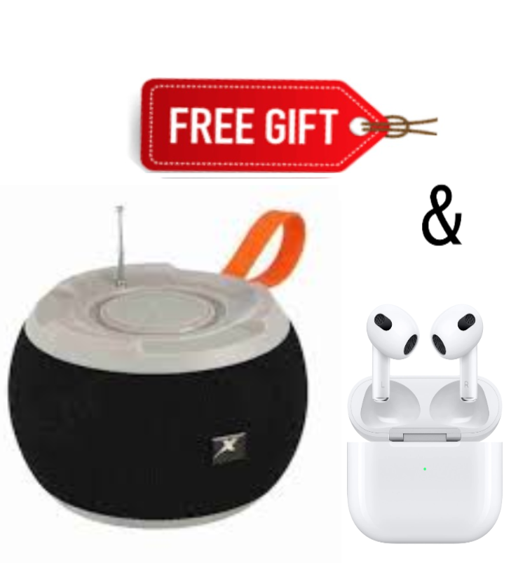 LIMITED OFFER!! CASTON C15 WIRELESS BLUETOOTH SPEAKER+FREE AIRPODS (USB/TF Card, Lightweight, Portable, High quality, X Bass, FM Radio)Bluetooth speaker+Free Gift