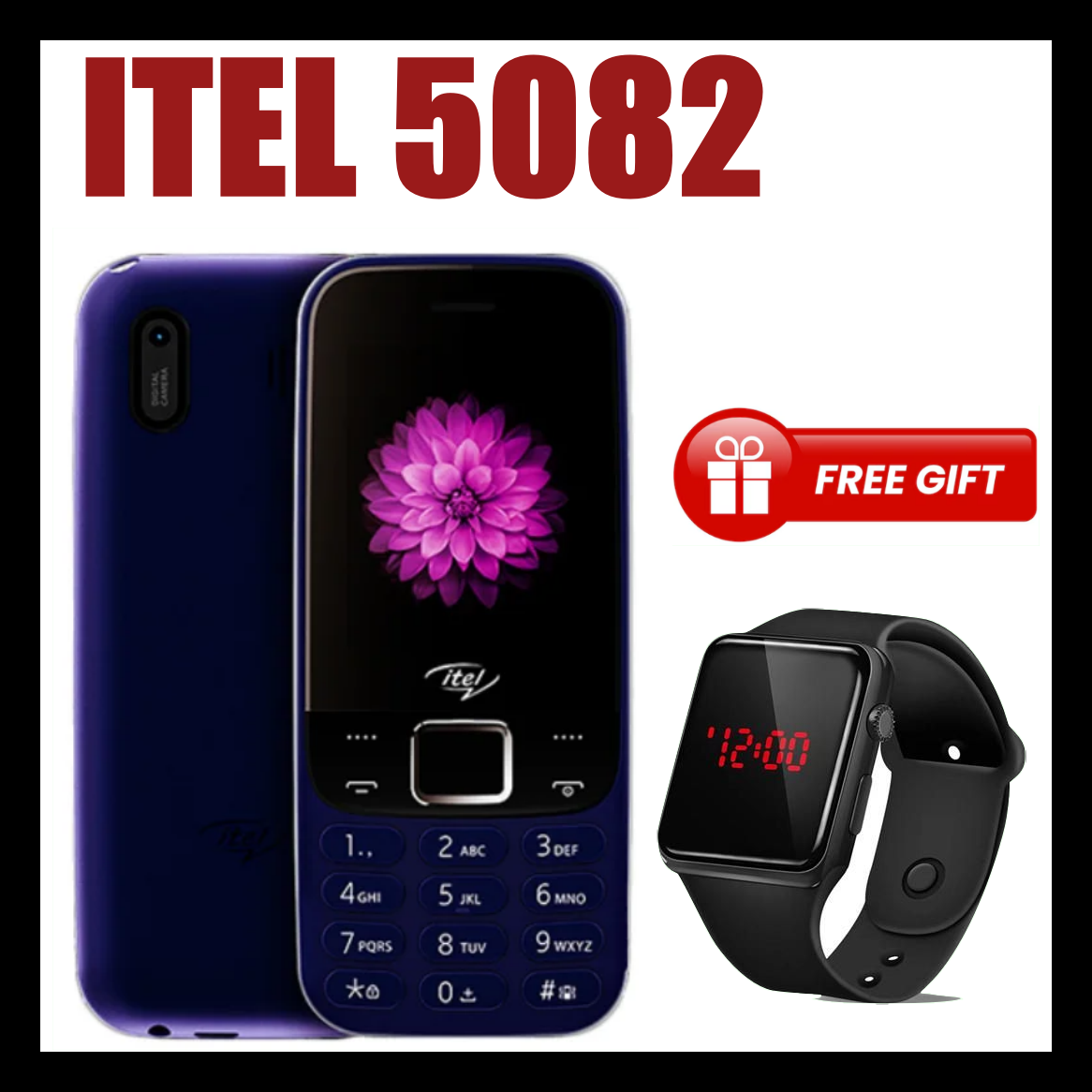FLASH SALE DEALS!!! Itel 5082 - 2.4" screen size- Tripple SIM -FM Wireless Radio 1500mh big battery ultra sim design -KADUDA, MLIKA MWIZI featured phone+FREE GIFTS