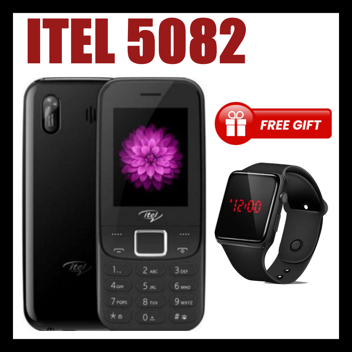 FLASH SALE DEALS!!! Itel 5082 - 2.4" screen size- Tripple SIM -FM Wireless Radio 1500mh big battery ultra sim design -KADUDA, MLIKA MWIZI featured phone+FREE GIFTS