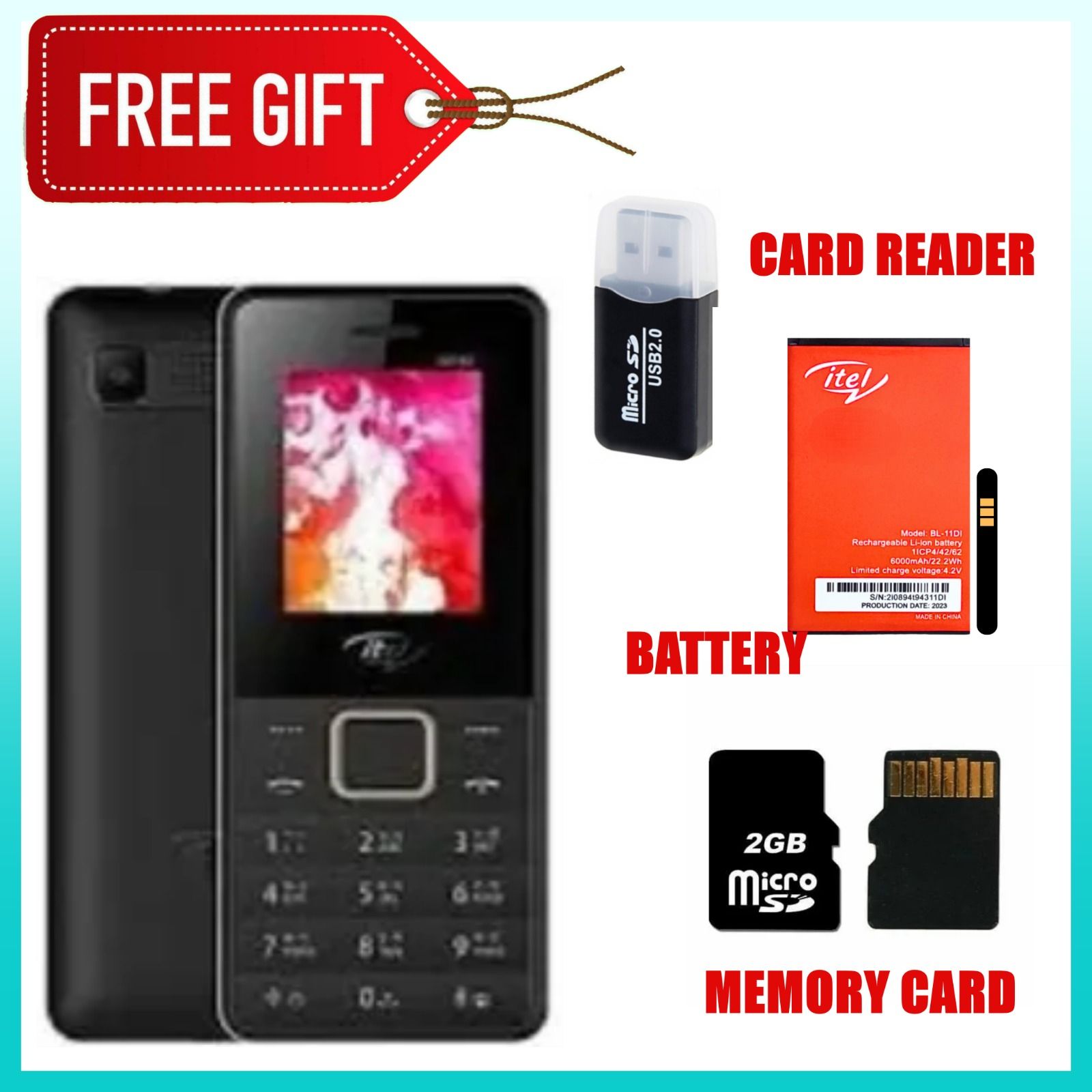 FLASH SALE DEALS!! Itel 2160 1.77" Dual SIM Feature Phones kabambe Katululu Camera Torch 1000 MAh Battery wireless FM Button phone+FREE GIFTS