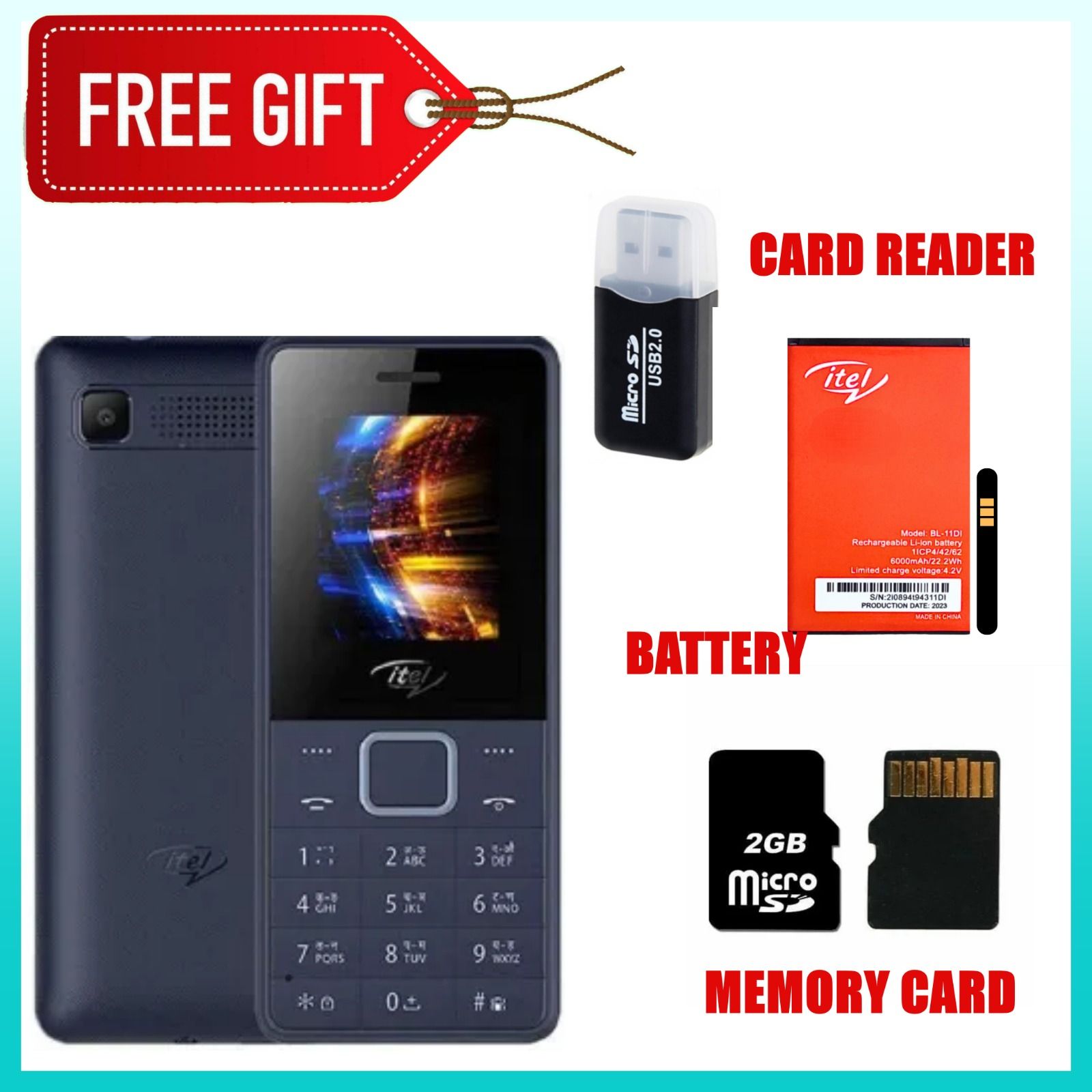 FLASH SALE DEALS!! Itel 2160 1.77" Dual SIM Feature Phones kabambe Katululu Camera Torch 1000 MAh Battery wireless FM Button phone+FREE GIFTS