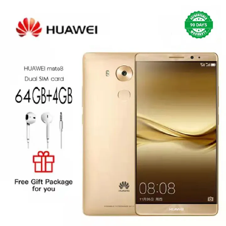 Refurbished  Huawei  mate8    Smartphone   64gb+4gb 16mp+8mp  4000mAh  6-inch screen  Super long standby